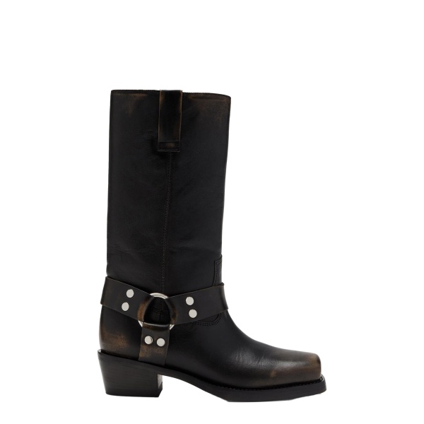 Paris Texas Roxy 45 Boots in Black Brushed Leather