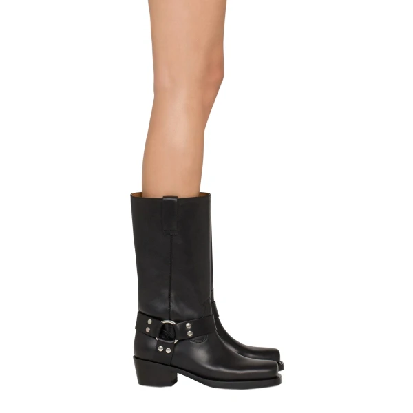Roxy 45 Boots in Black Leather - Image 6