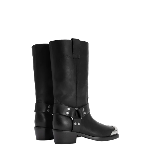 Roxy 45 Embellished Toe Boots in Black Leather - Image 3