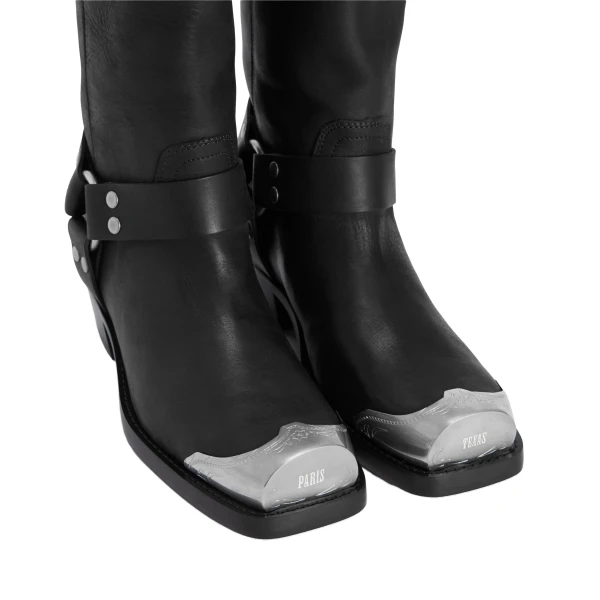 Roxy 45 Embellished Toe Boots in Black Leather - Image 4