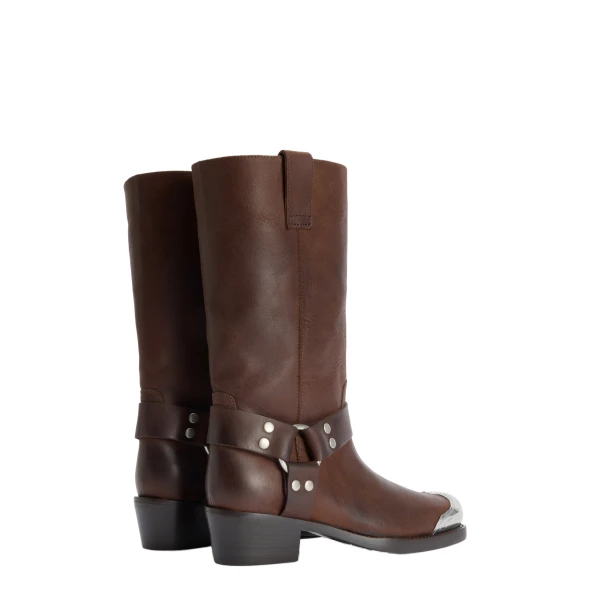 Roxy 45 Embellished Toe Boots in Ebano Leather - Image 3