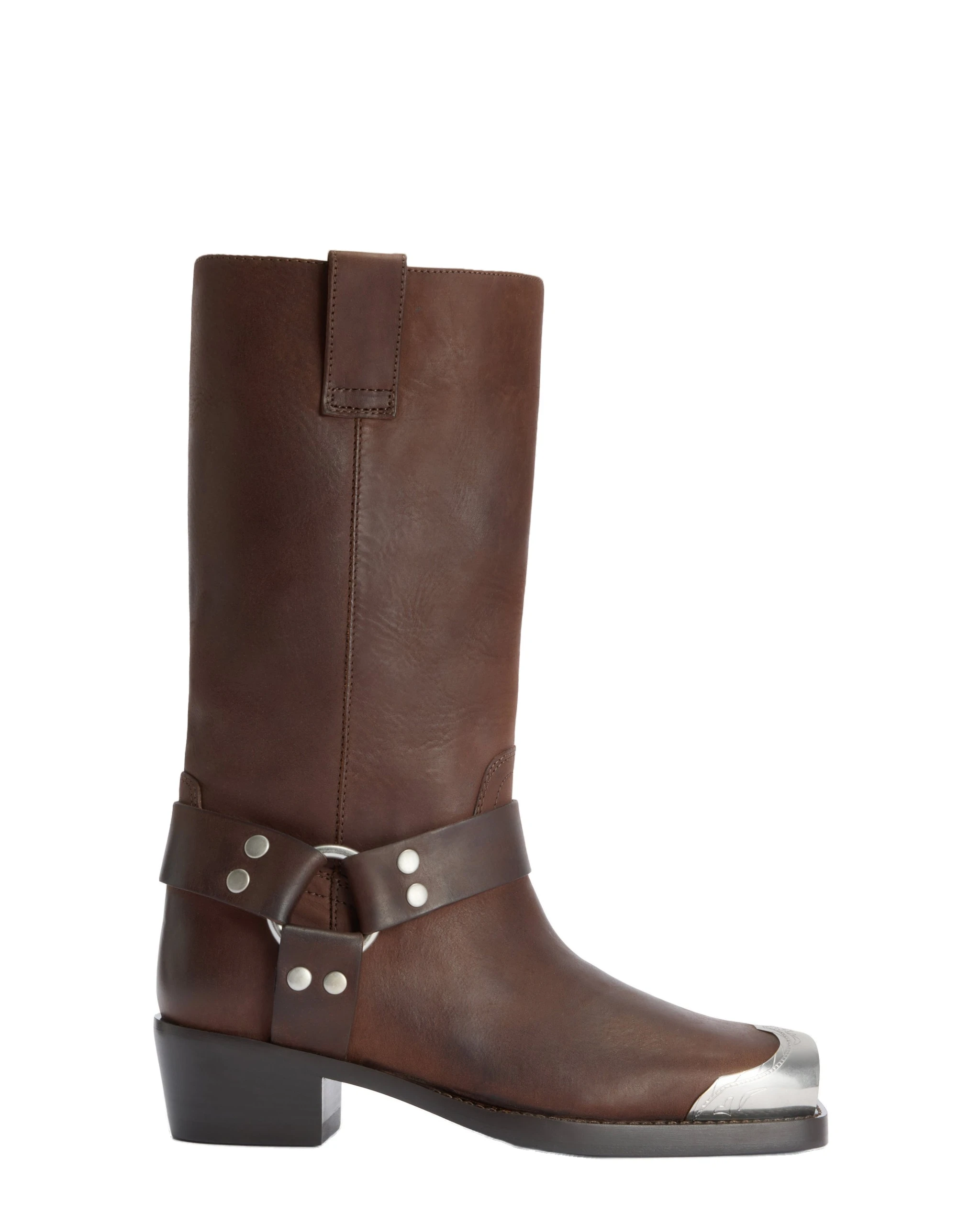 Paris Texas Roxy 45 Boots in Ebano | Luxury Shoes Paris Texas Roxy 45 Embellished Toe Boots in Ebano Leather