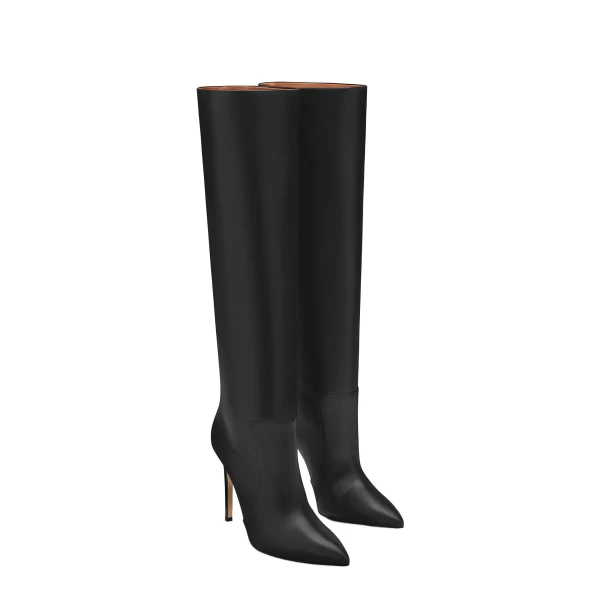 Stiletto 105 Boots in Black Nappa Leather - Image 2