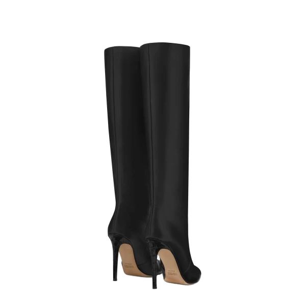 Stiletto 105 Boots in Black Nappa Leather - Image 3
