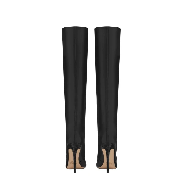 Stiletto 105 Boots in Black Nappa Leather - Image 4