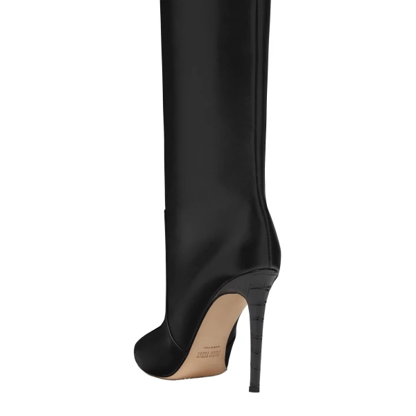 Stiletto 105 Boots in Black Nappa Leather - Image 5
