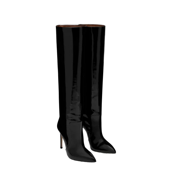 Stiletto 105 Boots in Black Patent Leather - Image 2