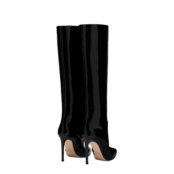 Stiletto 105 Boots in Black Patent Leather - Image 3