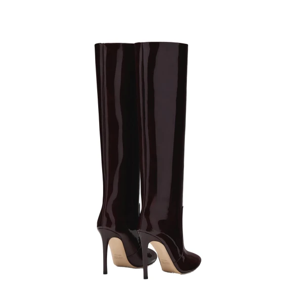 Stiletto 105 Boots in Rouge Noir Patent Leather - Image 3
