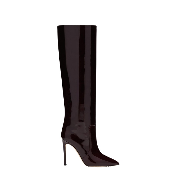 Paris Texas Stiletto 105 Boots in Rouge Noir Patent Leather