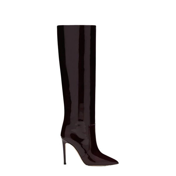 Paris Texas Stiletto 105 Boots in Rouge Noir Patent Leather