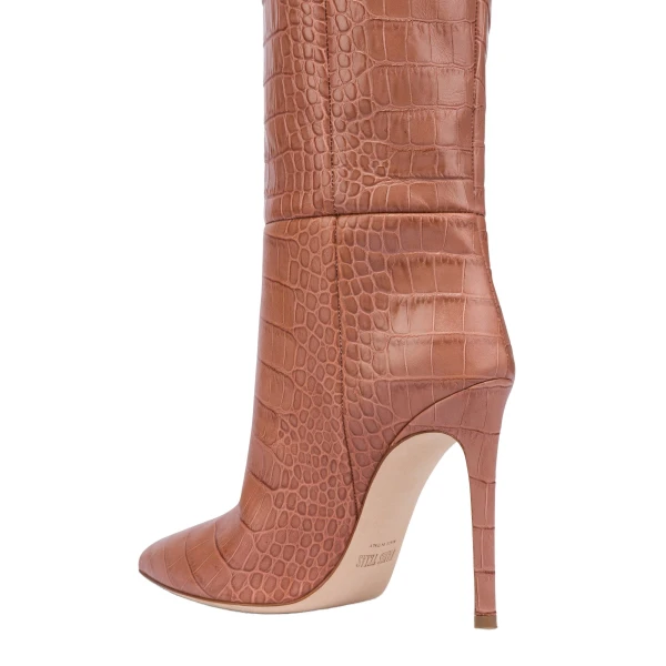 Stiletto 105 Boots in Texas Rose Croc-Embossed Leather - Image 5