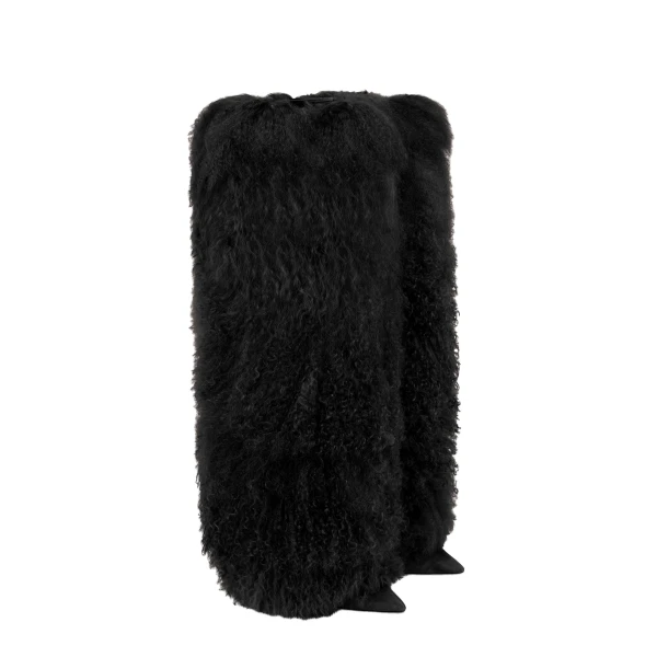 Stiletto 105 Furry Boots in Black Mongolian Fur - Image 2