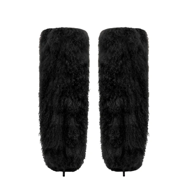 Stiletto 105 Furry Boots in Black Mongolian Fur - Image 4