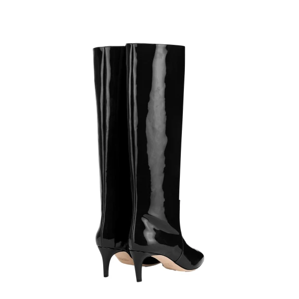 Stiletto 60 Boots in Black Patent Leather - Image 3