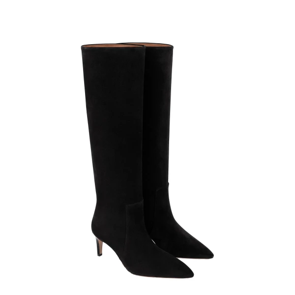 Stiletto 60 Boots in Black Suede - Image 2