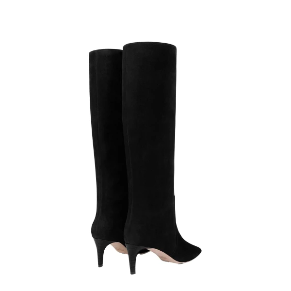 Stiletto 60 Boots in Black Suede - Image 3
