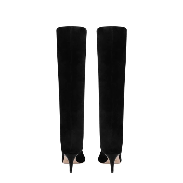 Stiletto 60 Boots in Black Suede - Image 4