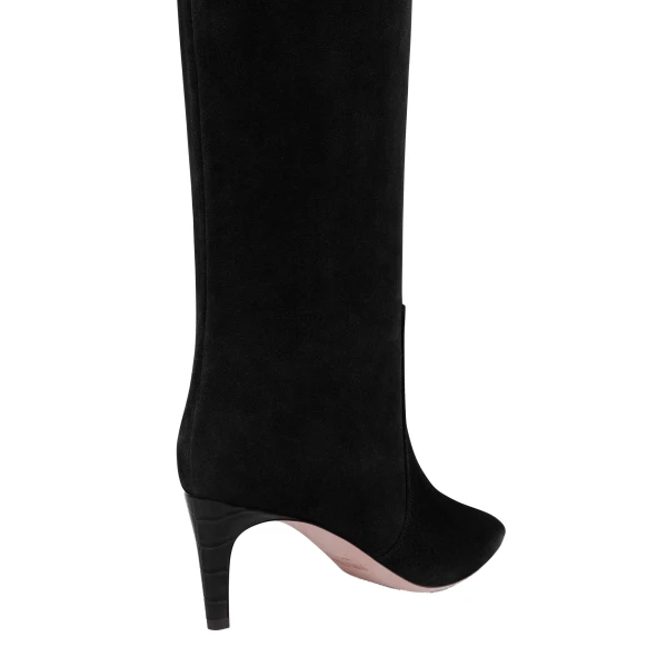 Stiletto 60 Boots in Black Suede - Image 5