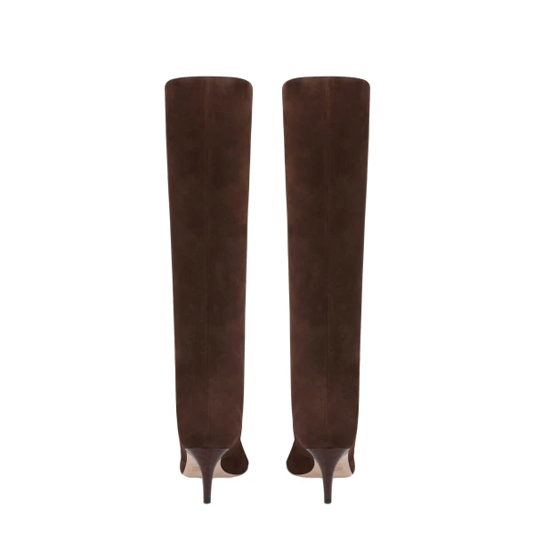 Stiletto 60 Boots in Cioccolato Suede - Image 4