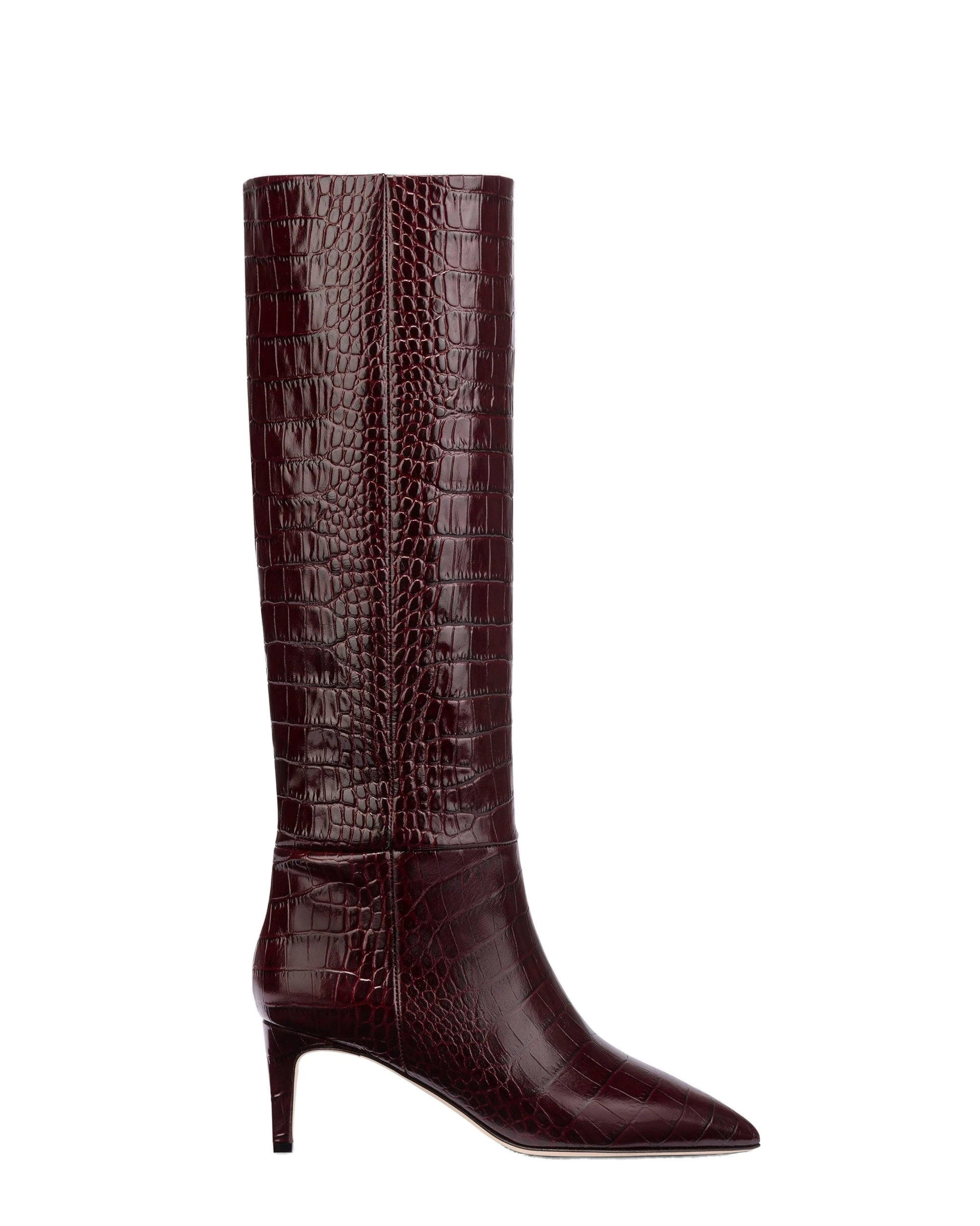 Paris Texas Stiletto 60 Boots in Rouge Noir PX503XCOCO Paris Texas Stiletto 60 Boots in Rouge Noir Croc-Embossed Leather