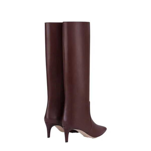 Stiletto 60 Boots in Rouge Noir Leather - Image 3