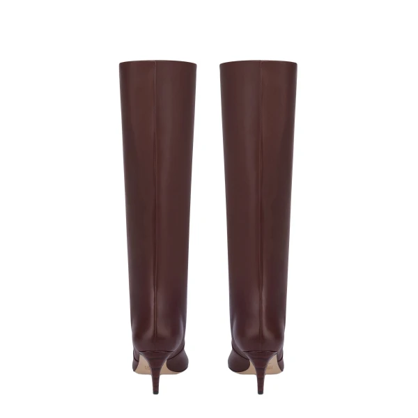 Stiletto 60 Boots in Rouge Noir Leather - Image 4