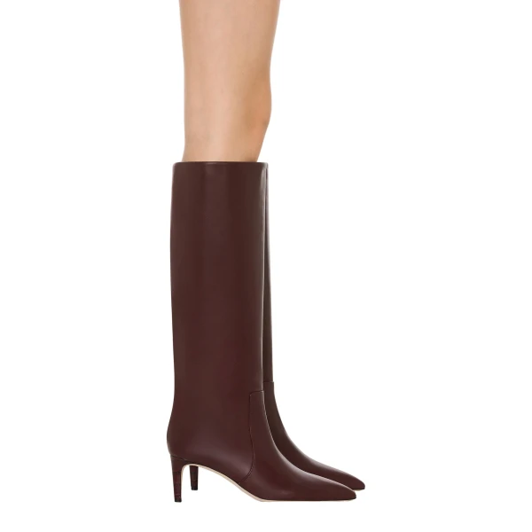 Stiletto 60 Boots in Rouge Noir Leather - Image 6
