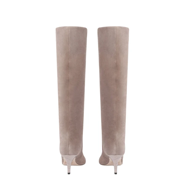 Stiletto 60 Boots in Taupe Suede - Image 4