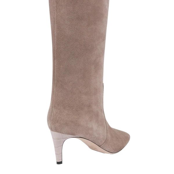 Stiletto 60 Boots in Taupe Suede - Image 5