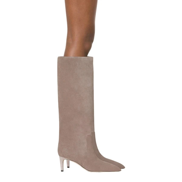 Stiletto 60 Boots in Taupe Suede - Image 6