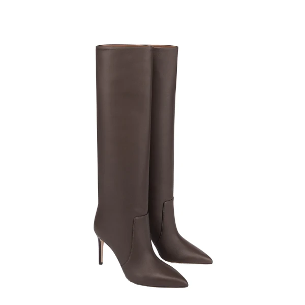 Stiletto 85 Boots in Ebano Leather - Image 2