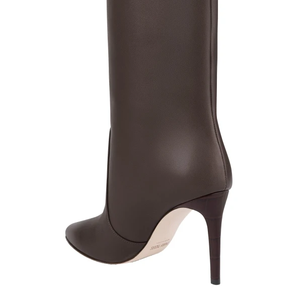 Stiletto 85 Boots in Ebano Leather - Image 5