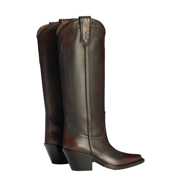 Tucson 60 Boots in Rouge Noir Brushed Leather - Image 3