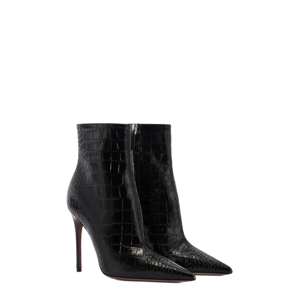 Vera 105 Ankle Boots in Carbone Croc-Embossed Leather - Image 2