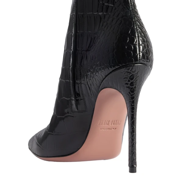 Vera 105 Ankle Boots in Carbone Croc-Embossed Leather - Image 4