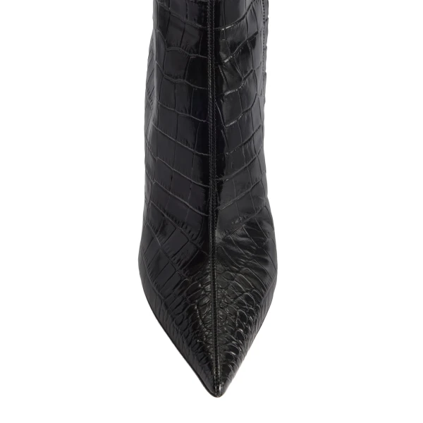 Vera 105 Ankle Boots in Carbone Croc-Embossed Leather - Image 5
