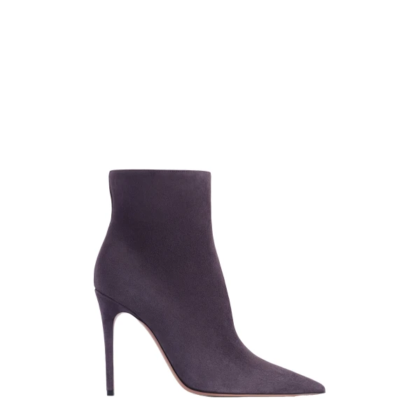 Paris Texas Vera 105 Ankle Boots in Violet Black Suede