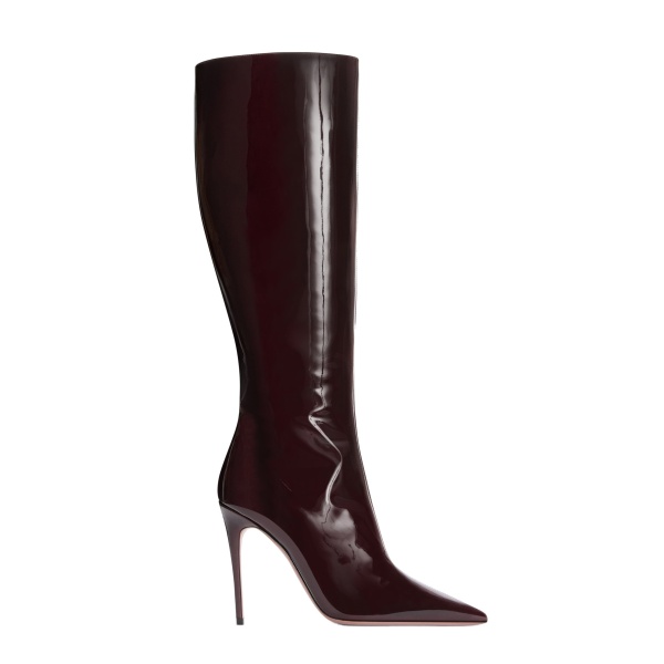 Paris Texas Vera 105 Boots in Dark Rouge Noir Patent Leather
