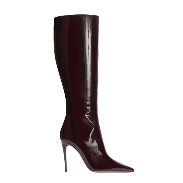 Paris Texas Vera 105 Boots in Dark Rouge Noir Patent Leather