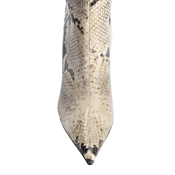 Vera 105 Boots in Natural Python-Print Leather - Image 5