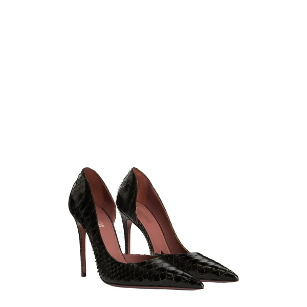 Vera 105 Pumps in Black Python-Print Leather - Image 2