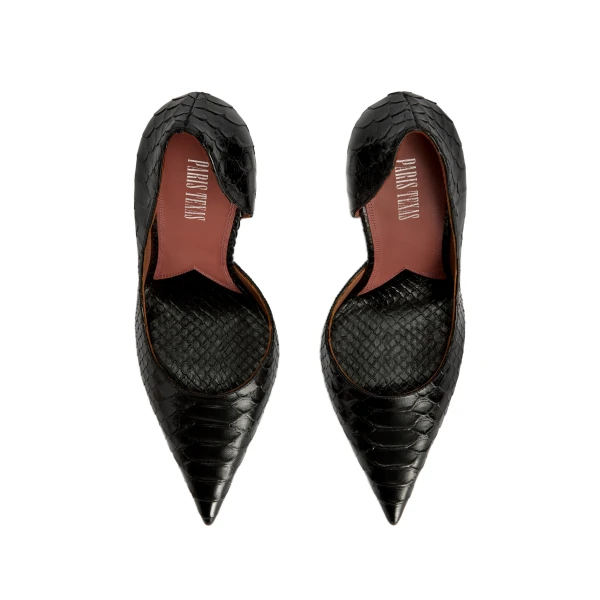 Vera 105 Pumps in Black Python-Print Leather - Image 5