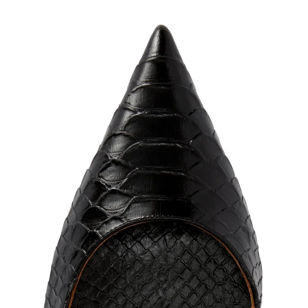 Vera 105 Pumps in Black Python-Print Leather - Image 6