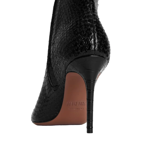 Vera 85 Ankle Boots in Black Python-Print Leather - Image 4