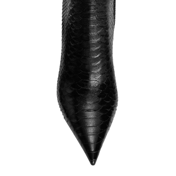 Vera 85 Ankle Boots in Black Python-Print Leather - Image 5