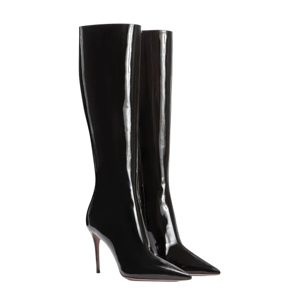 Vera 85 Boots in Black Patent Leather - Image 2