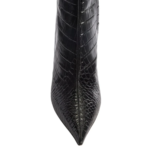 Vera 85 Boots in Carbone Croc-Embossed Leather - Image 5