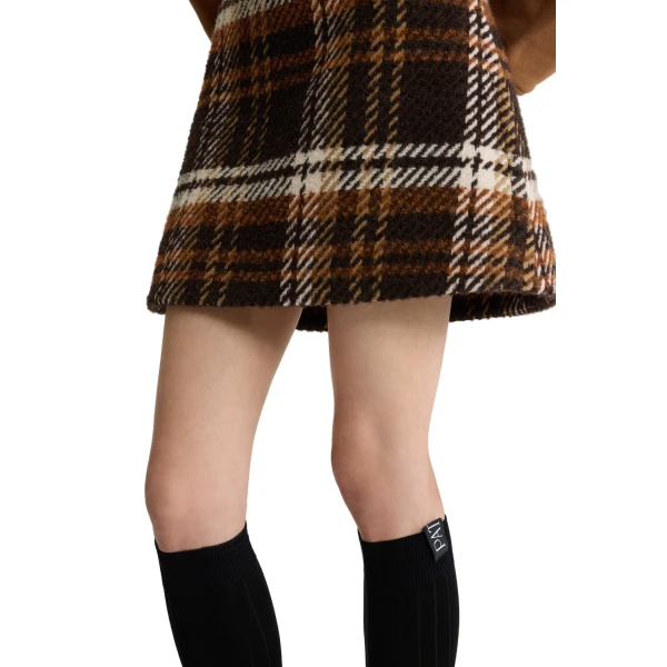A-line mini skirt in Autumn Checkerboard wool blend - Image 4