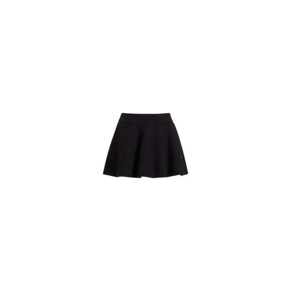A-line mini skirt in Black wool